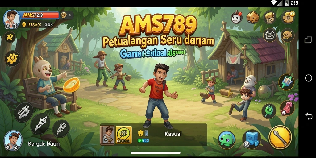 Tampilan antarmuka game Kasual yang menyenangkan dan interaktif.