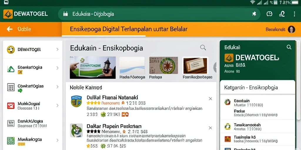Tampilan antarmuka DEWATOGEL yang menarik dan informatif.