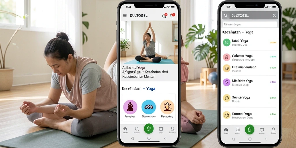 Antarmuka aplikasi DULTOGEL saat sesi yoga yang menginspirasi.