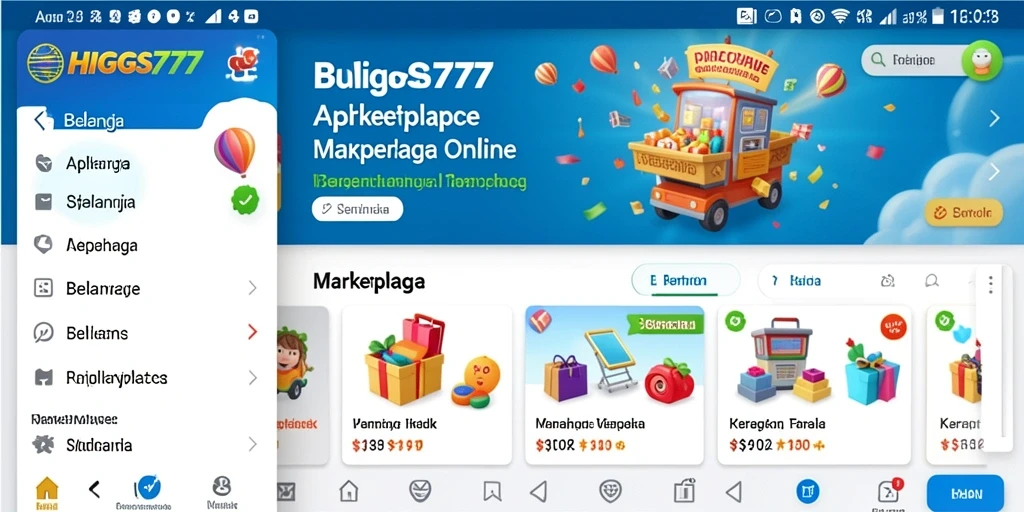 Antarmuka HIGGS777 yang menarik untuk belanja online.