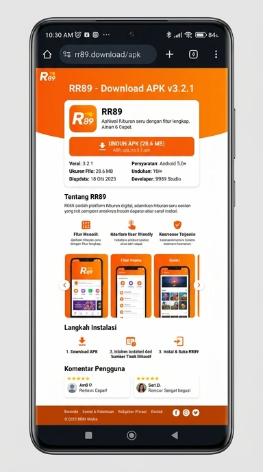 Tampilan halaman APK rr89